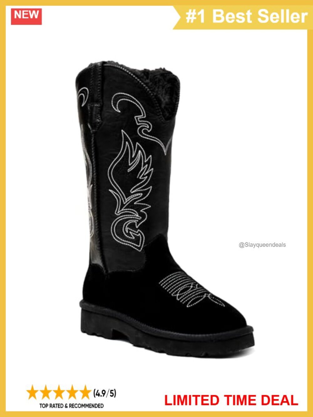 Genuine Leather Suede Platform Winter Snow Boots Faux Fur Lined Pull On Warm